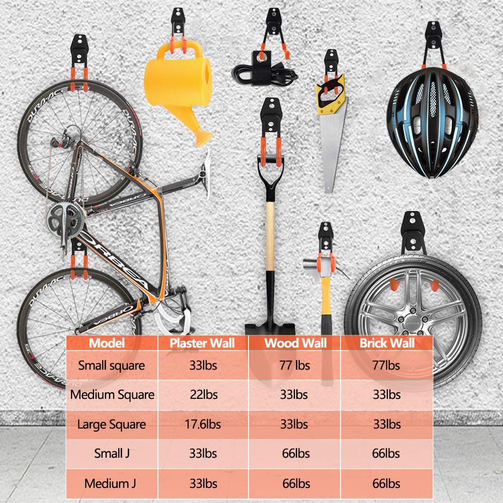 16PCS Garage Hooks Heavy Duty, Steel Storage Utility Hook, Organization Tool Shelf Have Anti Slip Coating for Organizing Power or Garden Tools, Cable Organization