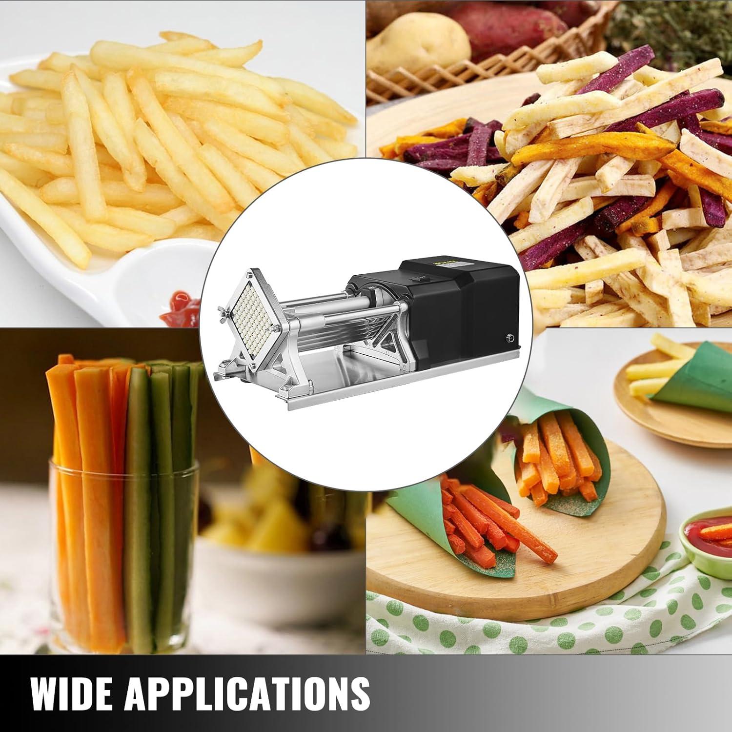 Vevor Electric French Fry Cutter with 6mm 9mm 13mm and 8-Wedge Blade Potato Chip Cutter Machine 110V 40W Stainless Steel Electric Potato Cutter Horizontal : Home & Kitchen