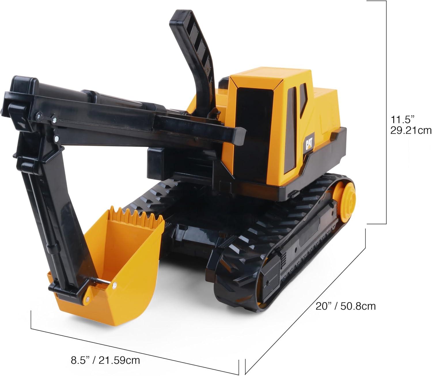 Heavy-Duty Yellow and Black Steel Excavator Toy