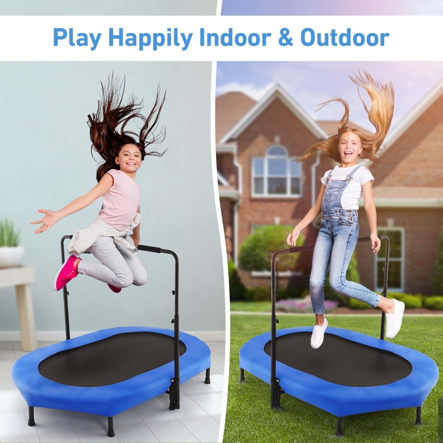 ANCHEER Trampoline for Kids, Toddler Trampoline with Handle, Child Small Rebounder for Indoor and Outdoor Use, 220 lbs Weight Capacity