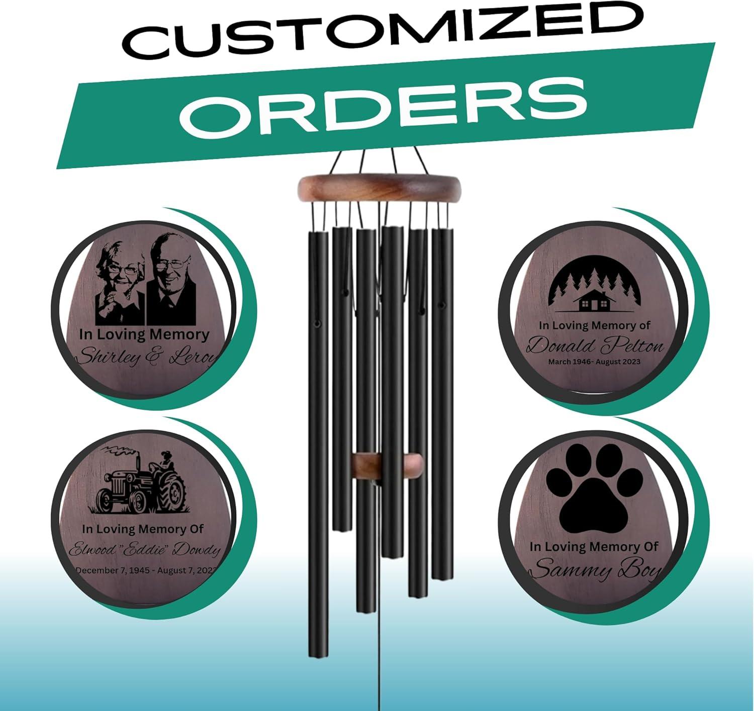 Sympathy Gifts for Loss of Loved One 32" Memorial Wind Chimes for Loss of Loved One Bereavement Condolence Gifts Sympathy Windchimes Memory Wind Chime with Memorial Card