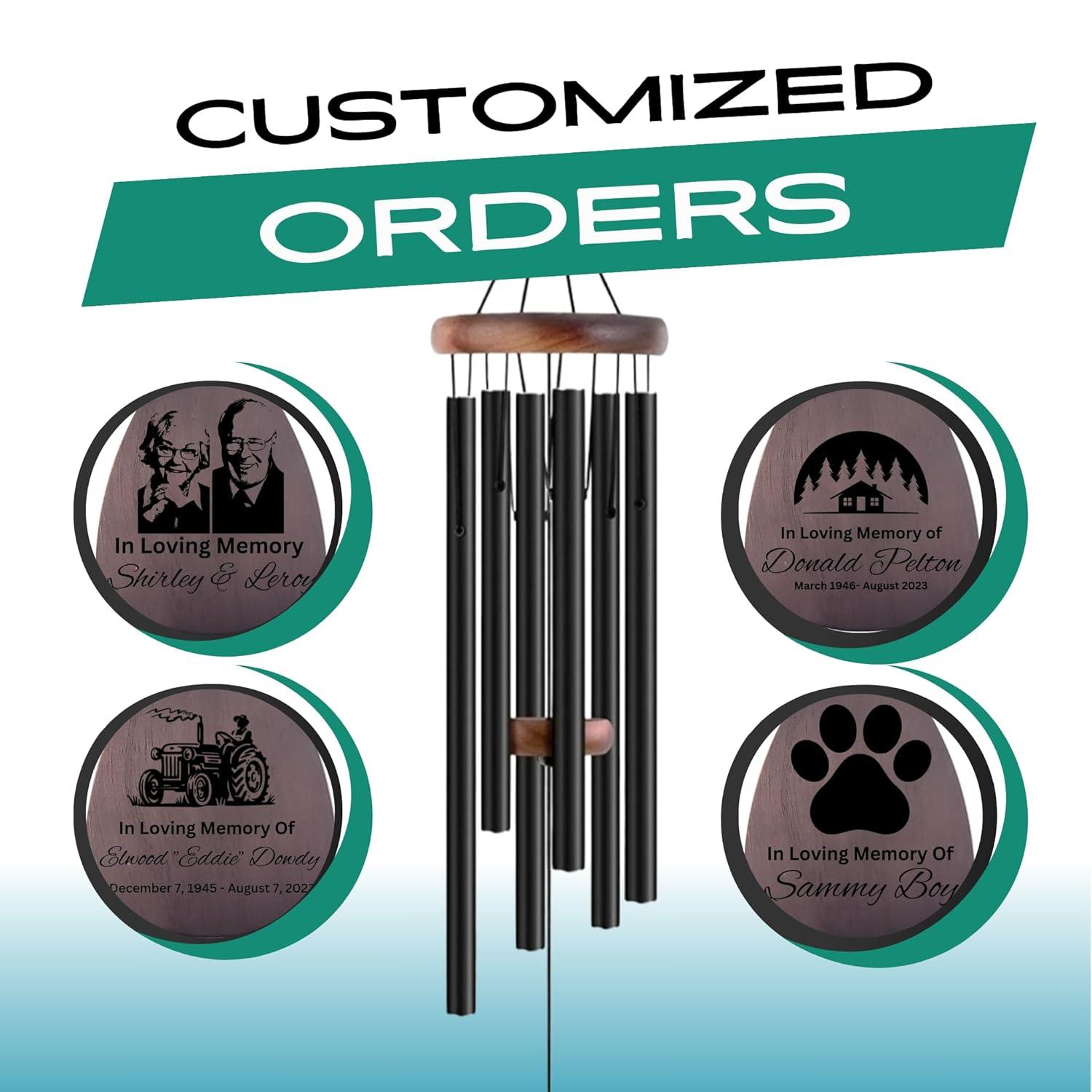 Sympathy Gifts for Loss of Loved One 32" Memorial Wind Chimes for Loss of Loved One Bereavement Condolence Gifts Sympathy Windchimes Memory Wind Chime with Memorial Card