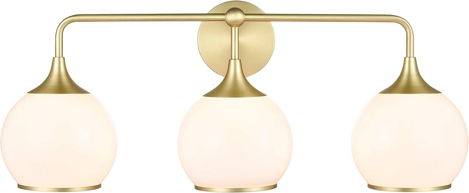 Light Society Lia 3-Light Vanity Light, Brushed Brass/Opal