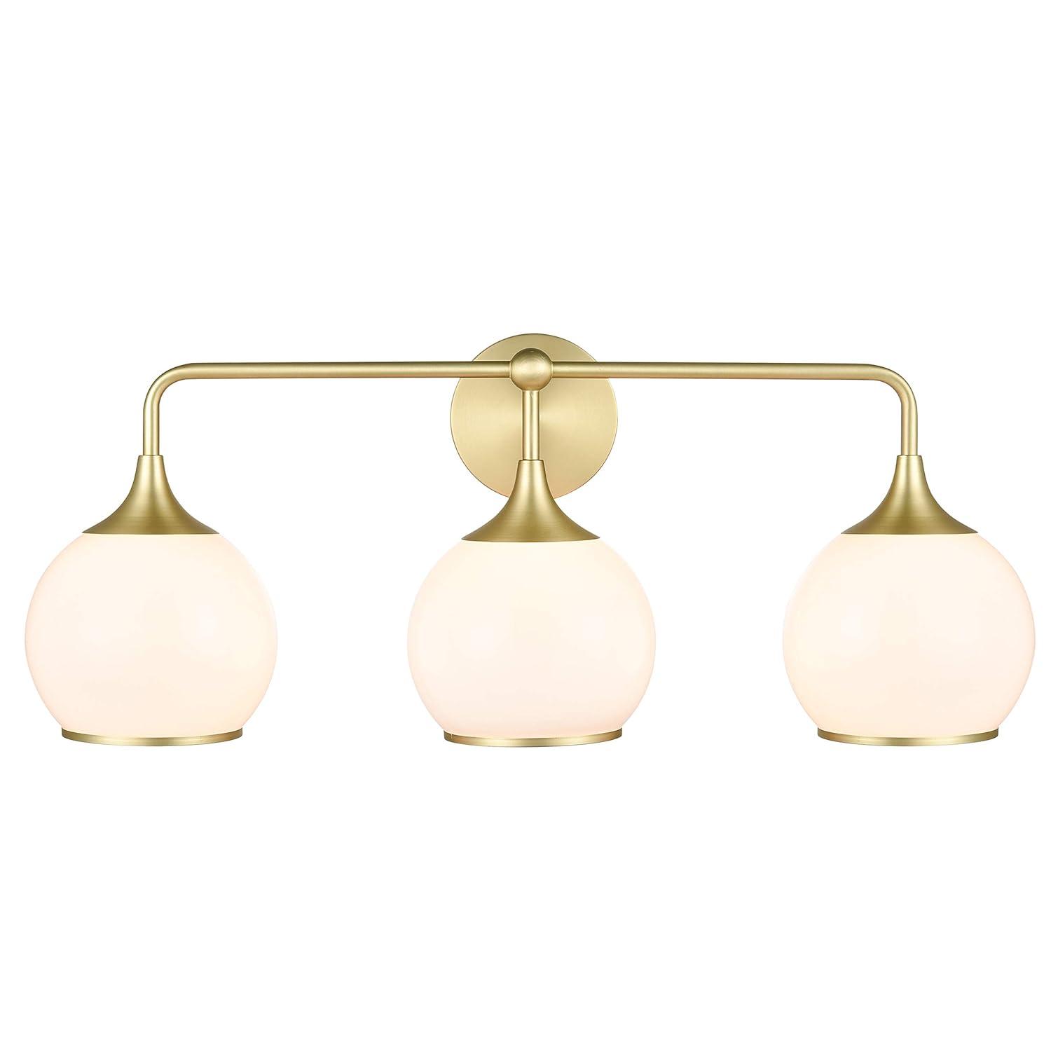 Light Society Lia 3-Light Vanity Light, Brushed Brass/Opal