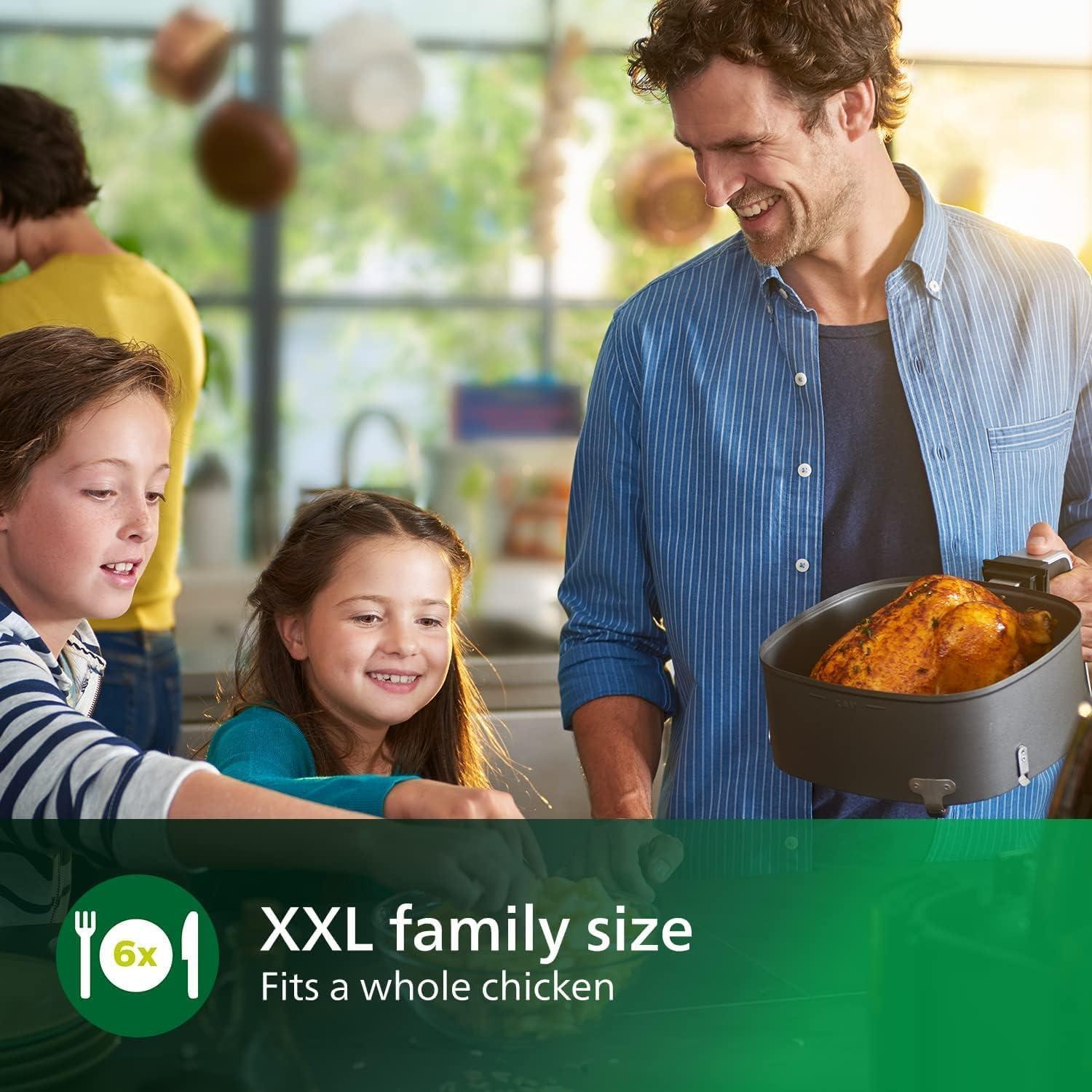 Philips Premium Airfryer XXL with Fat Removal and Rapid Air Technology (Black)