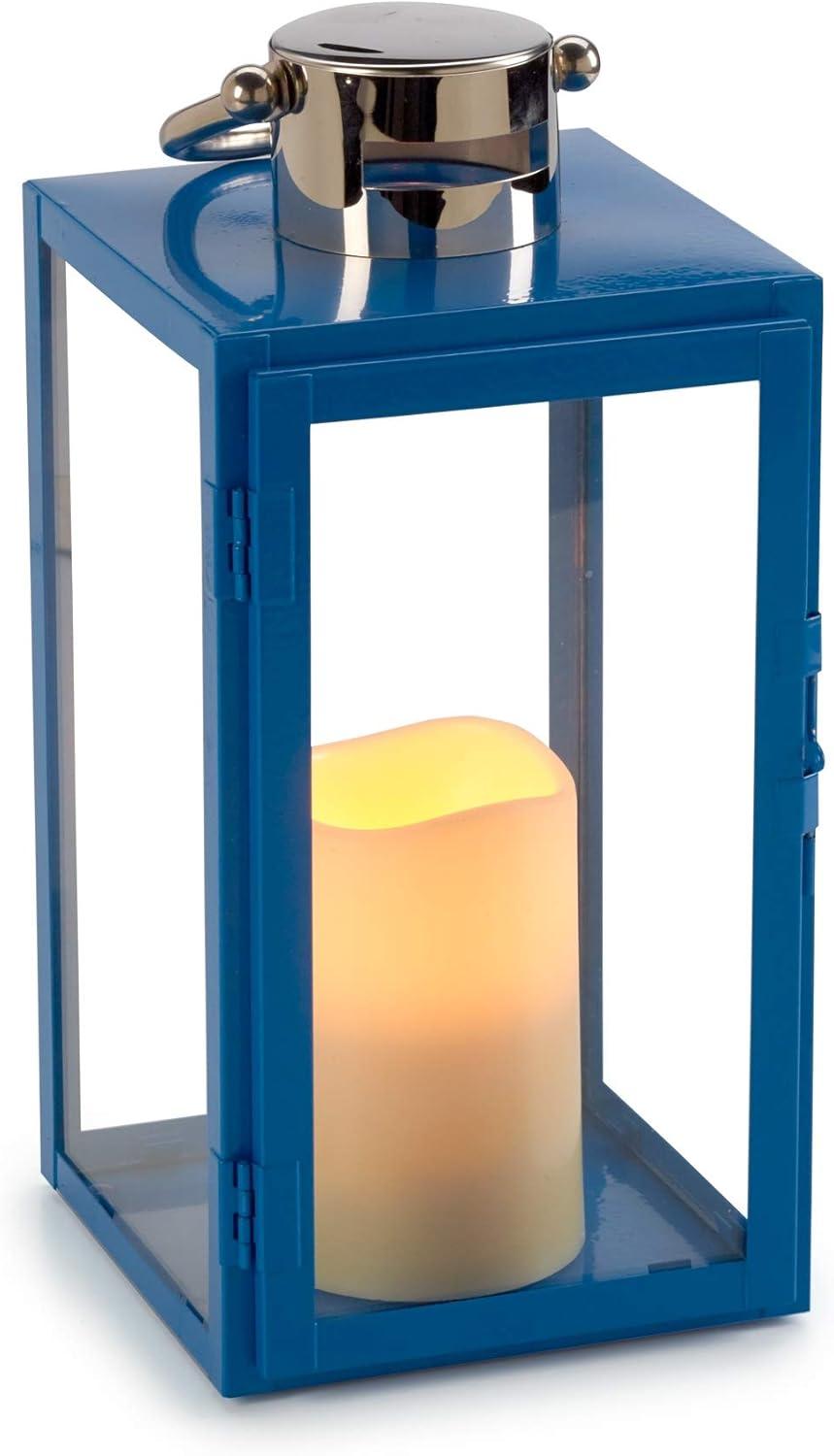 Pebble Lane 84117-LC 11 in. Nemo LED Candle Lantern - Blue