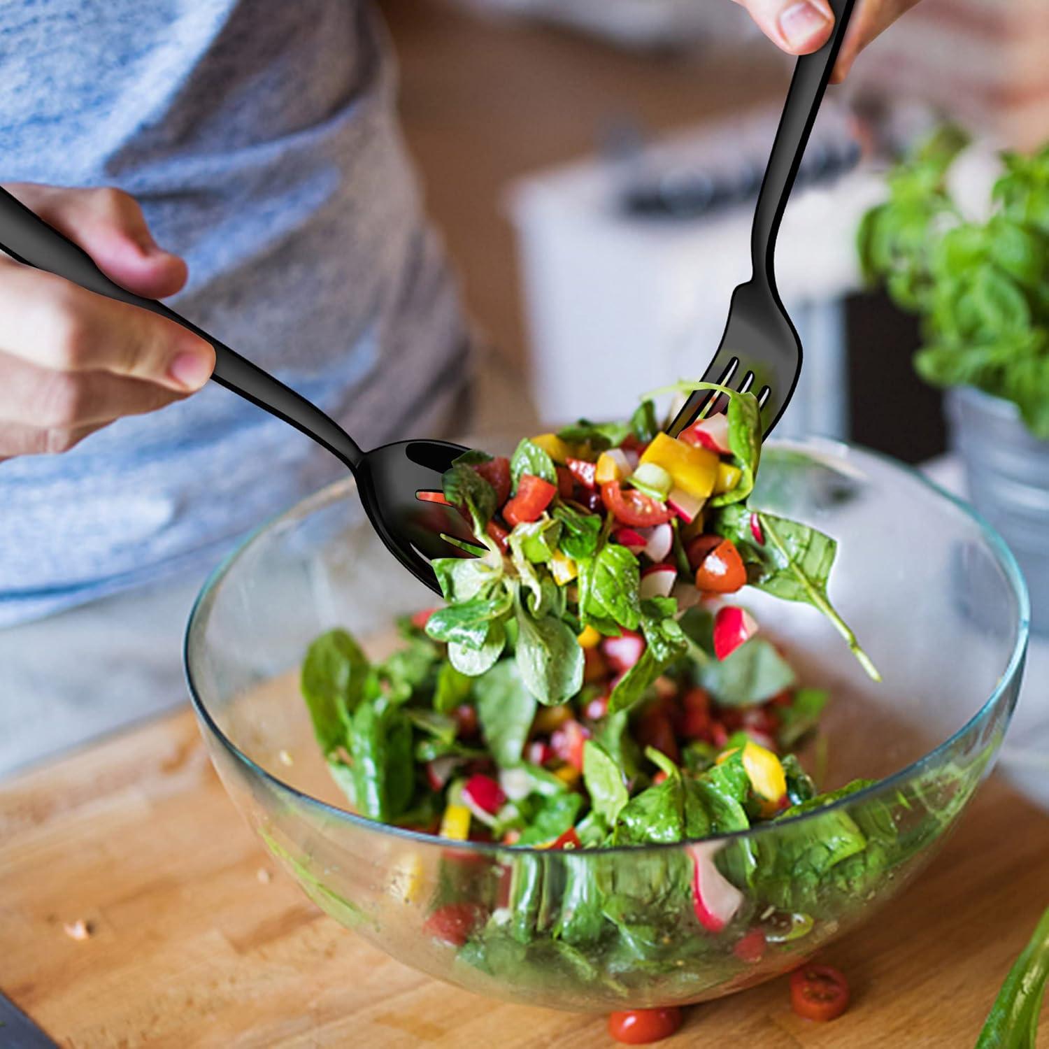 8-Piece Stainless Steel Serving Utensils Set - Includes Spoons, Forks, Tongs, Ideal For Weddings, Buffets, And Daily Use (Set of 8)