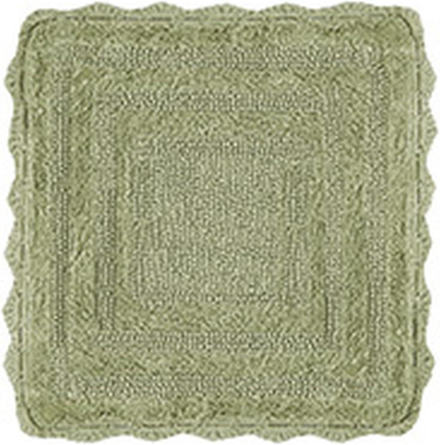 Better Trends Lilly Crochet 100% Cotton Tufted Reversible Bath Rug 24" Round - Sage