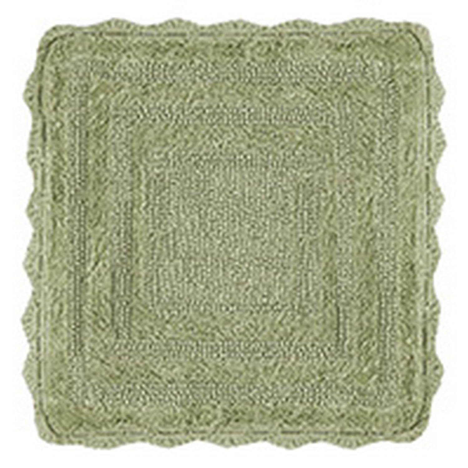 Better Trends Lilly Crochet 100% Cotton Tufted Reversible Bath Rug 30" Round - Sage