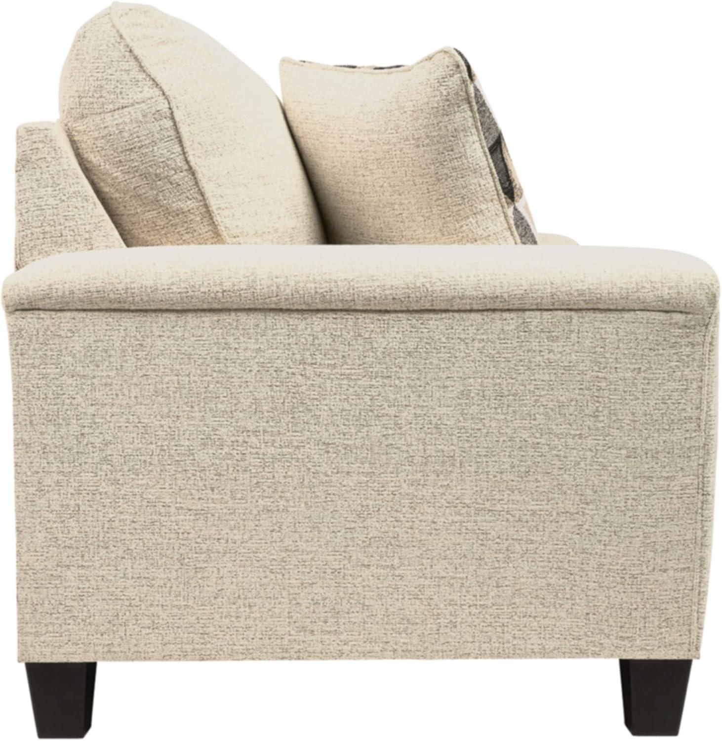 Gray Chenille Track Arm Loveseat with Removable Cushions