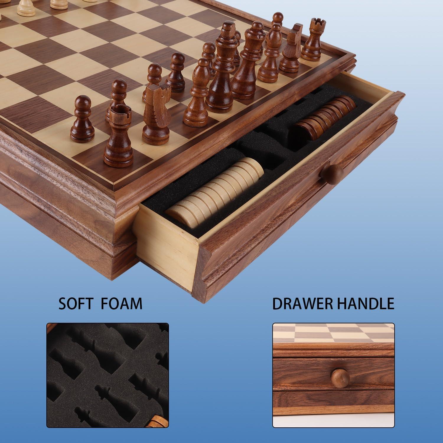 VEVOR 15'' L Solid Wood Chess Game Set