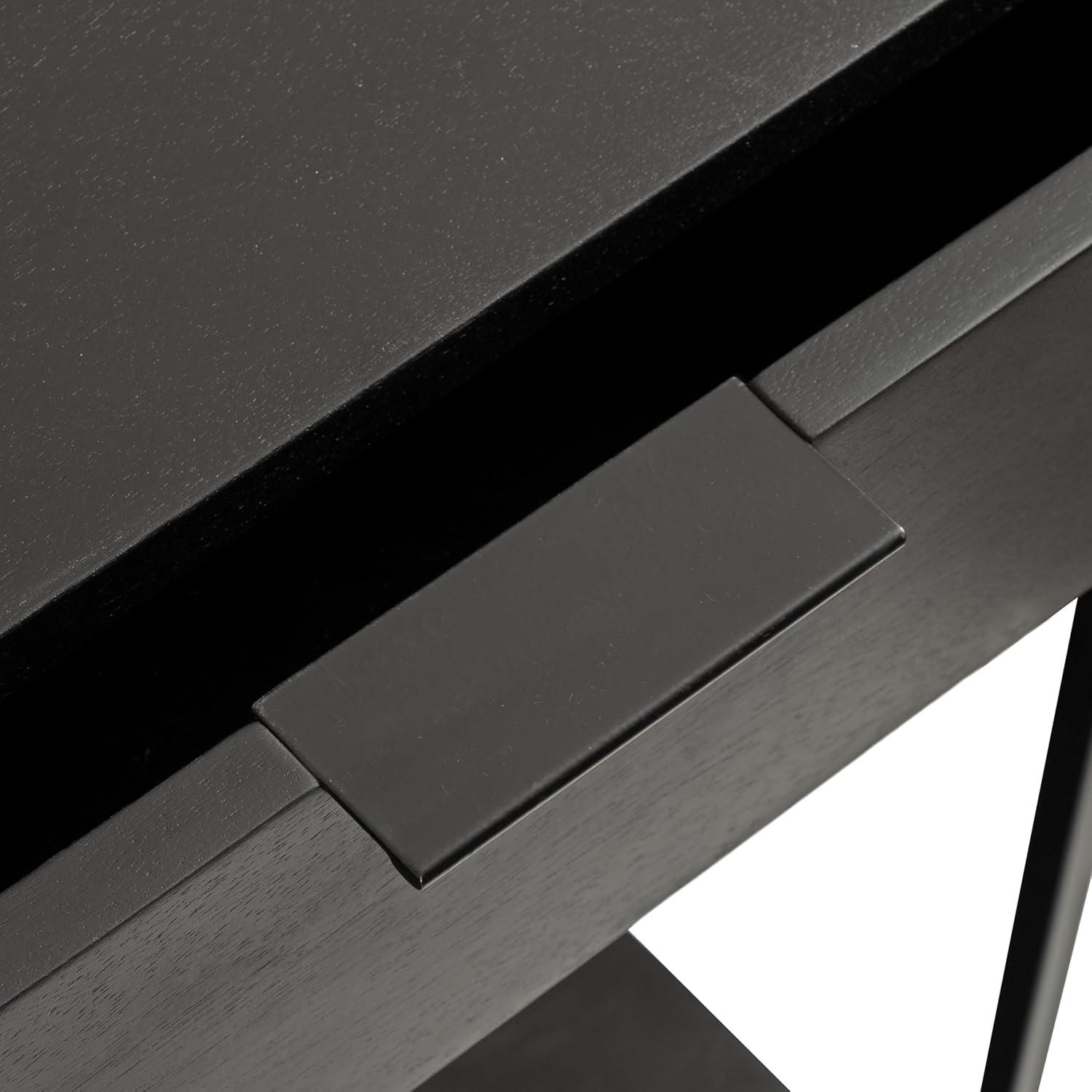 Kate and Laurel Malone Rectangle Wood Console Table, 36x13x31, Natural and Black