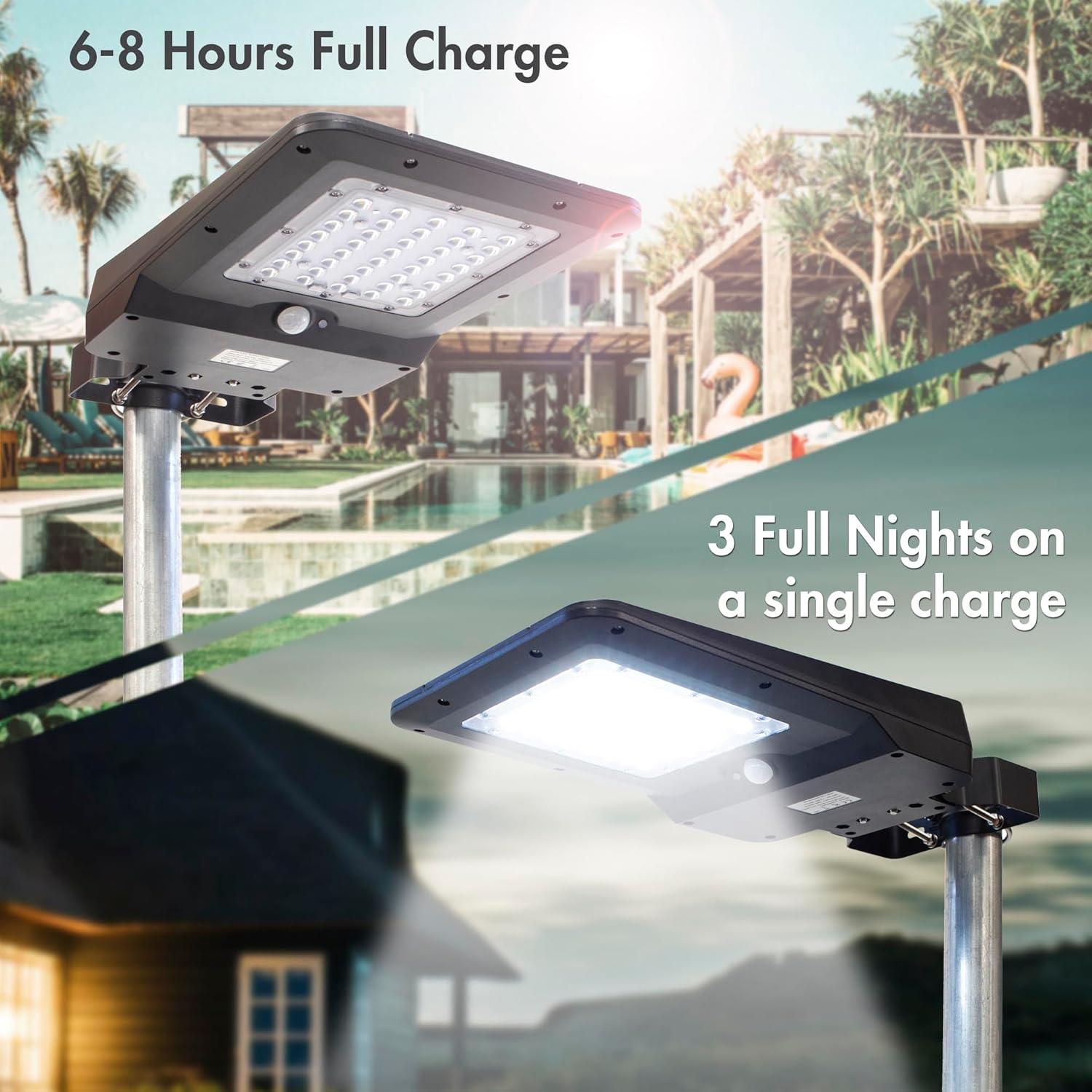 Wagan 1600 Lumen Solar Powered Rechargeable LED Flood Light