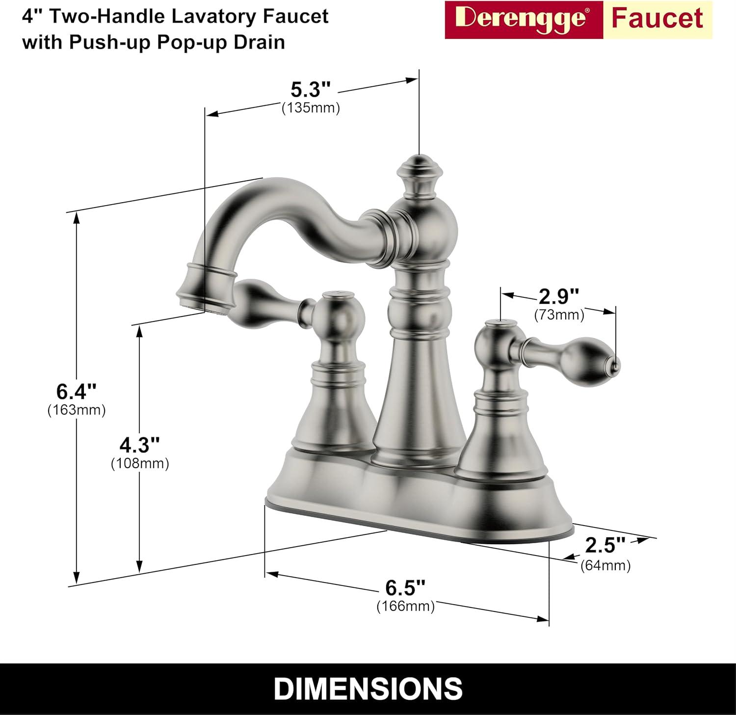 Brushed Nickel High Arc Double Handle Bathroom Faucet