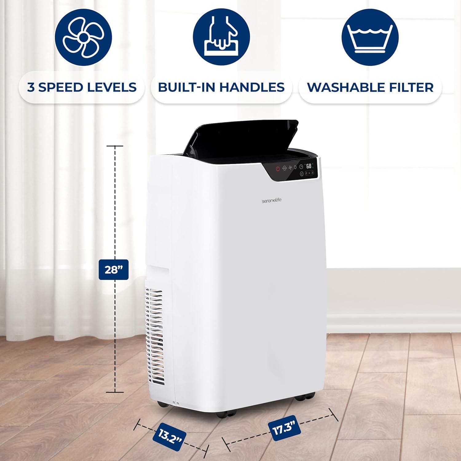 White 14000 BTU Portable Air Conditioner with Remote