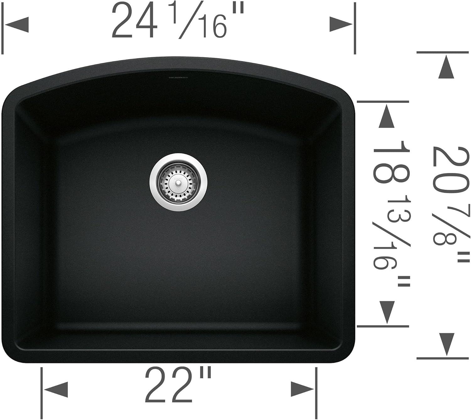 Blanco Diamond Silgranit 33" L x 22" W Double Basin Drop-In/Undermount Sink 442907