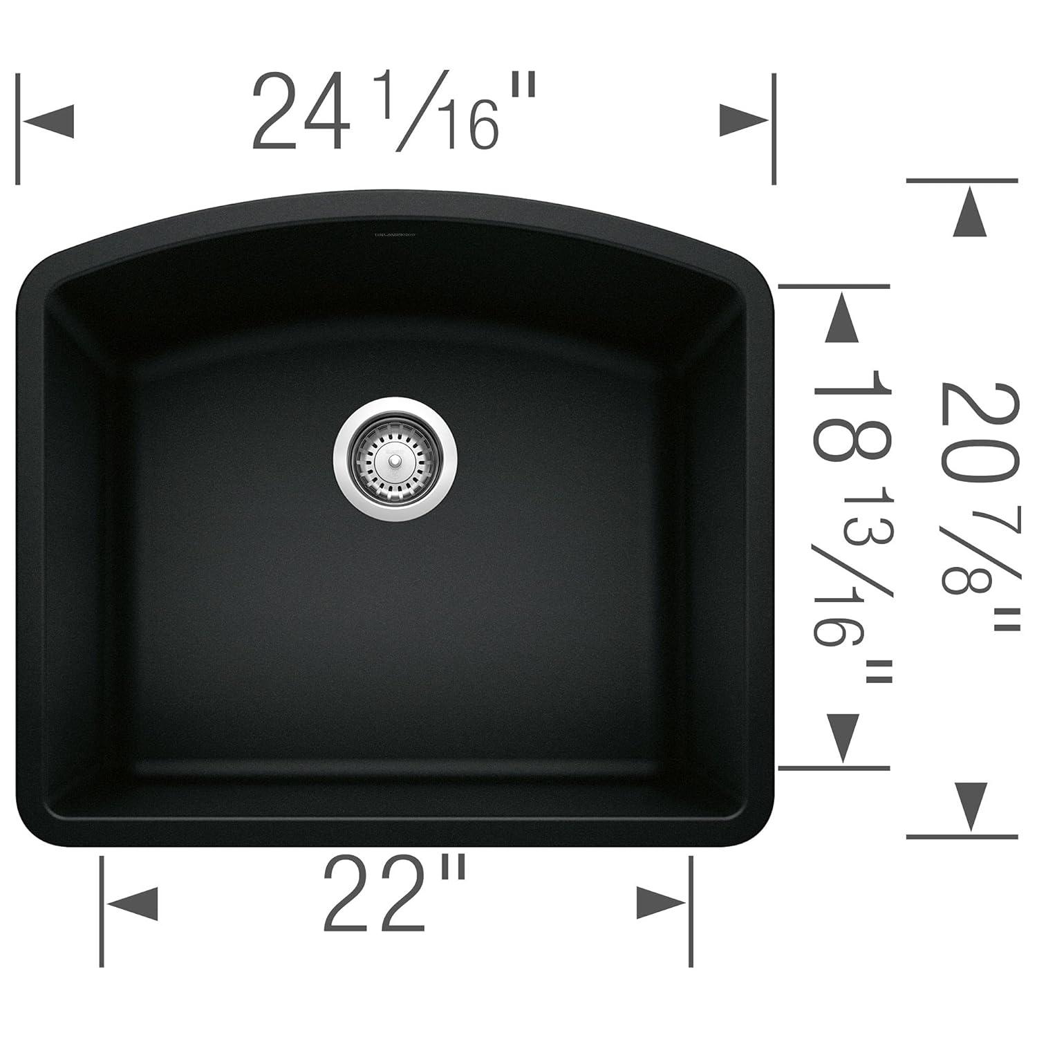 Blanco Diamond Silgranit 33" L x 22" W Double Basin Drop-In/Undermount Sink 442907