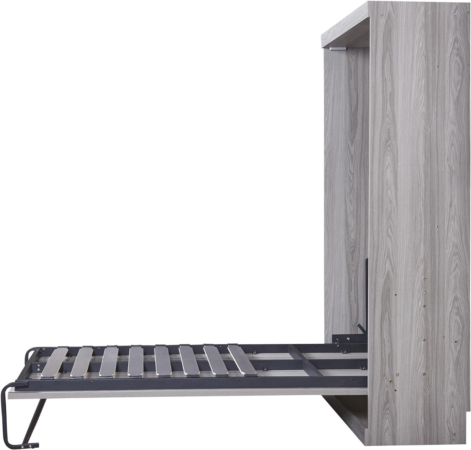 Harper & Bright Designs Twin Size Murphy Bed, can be Folded into a Cabinet, Gray