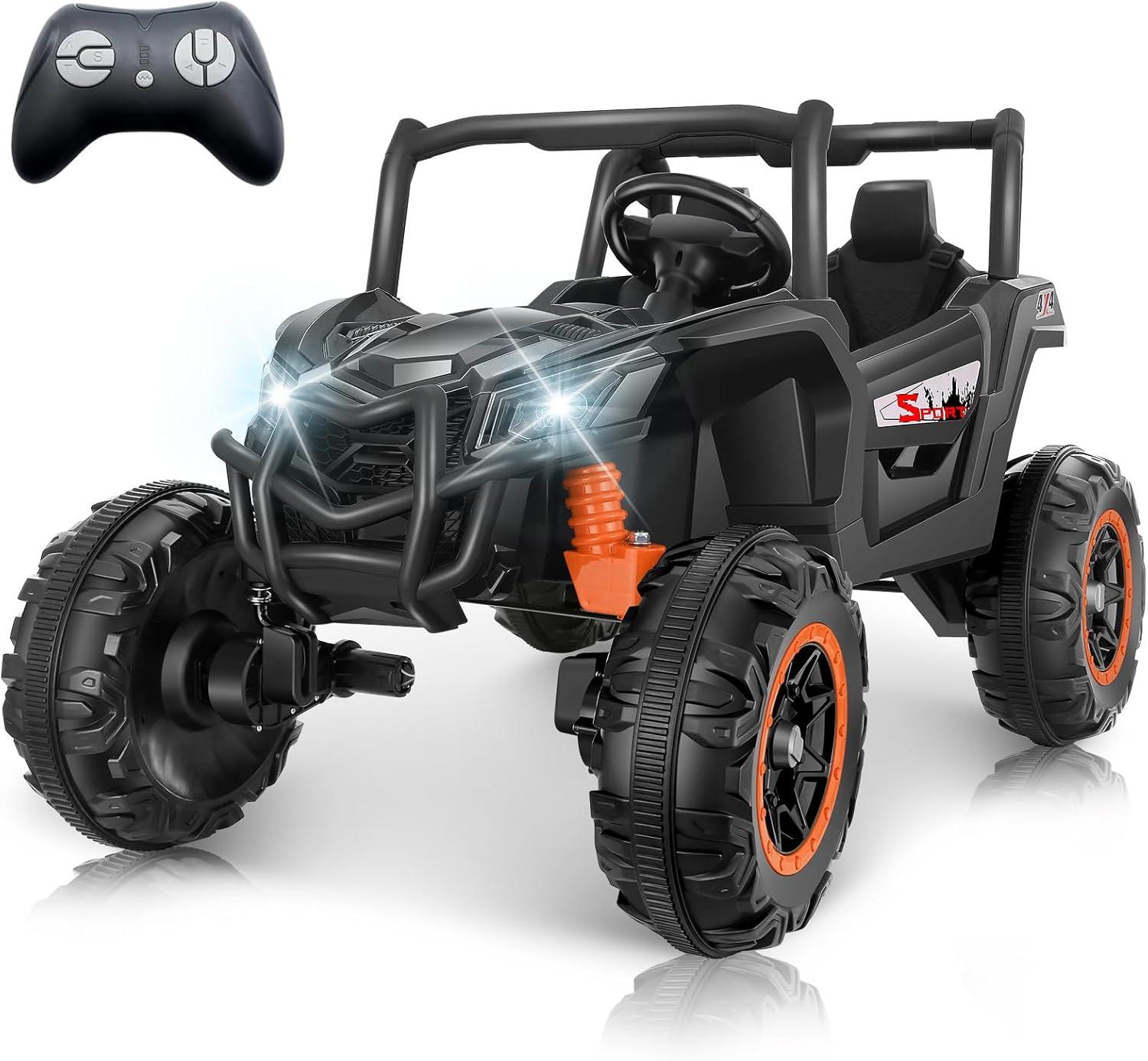 24V Black 2-Seater Off-Road UTV with Remote Control