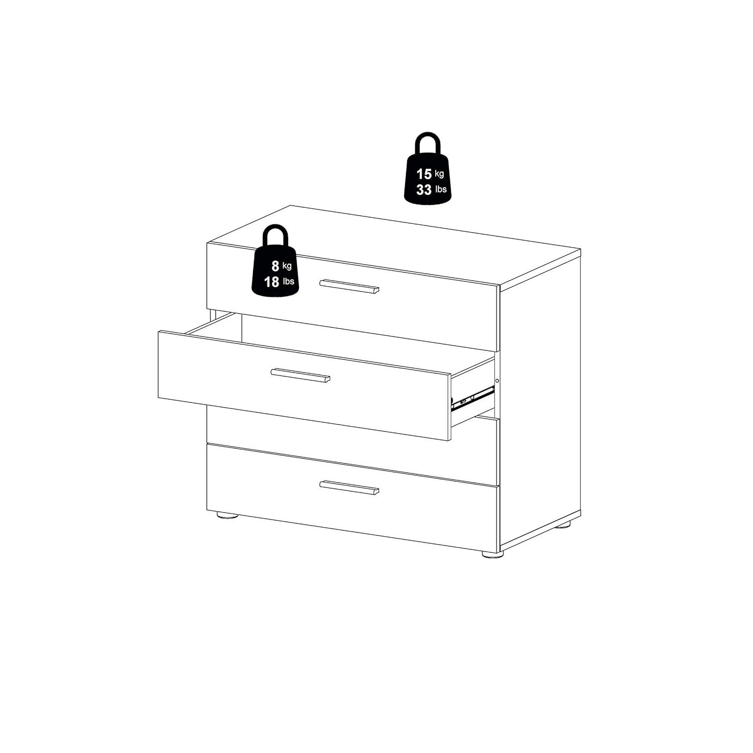 Tvilum Loft 4 Drawer Chest Dresser for Adults, Oak Structure