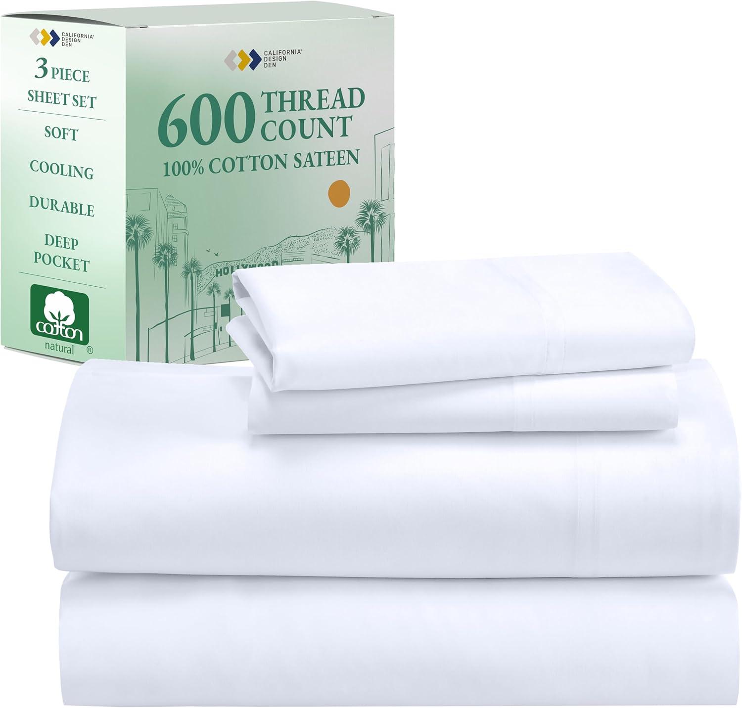 California King Bright White Microfiber Deep Pocket Sheet Set