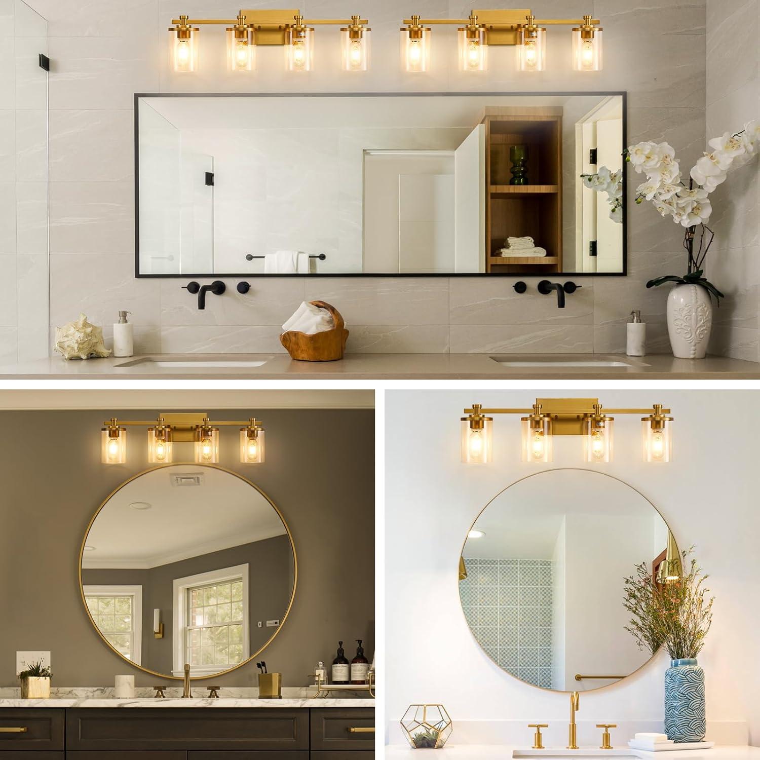 4 - Light Dimmable Vanity Light Mirror Headlights