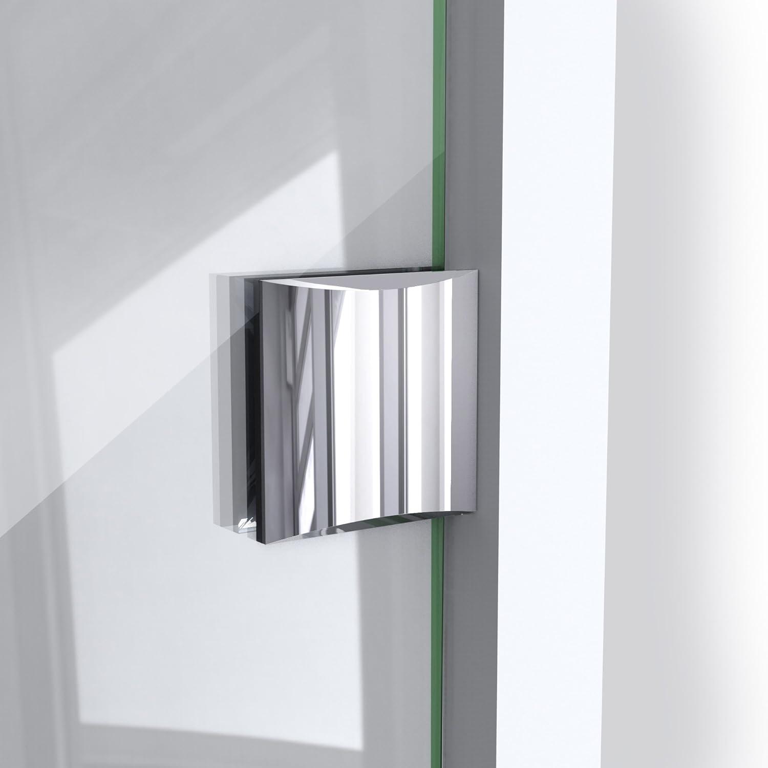 Luxurious Frameless Clear Glass Neo-Angle Shower Enclosure with Bronze Hardware