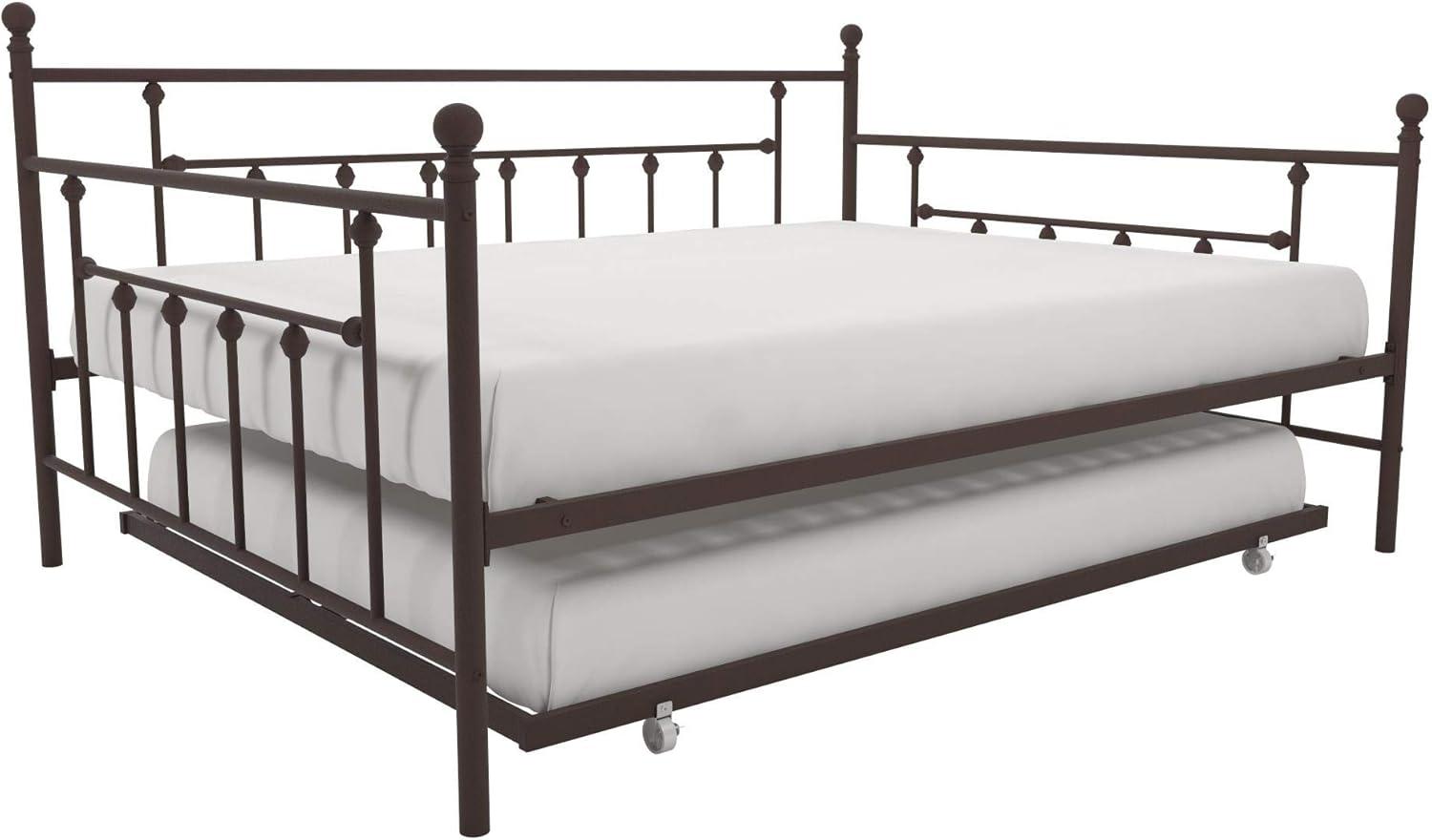 DHP Manila Metal Daybed and Trundle, Queen/Full Size, Bronze