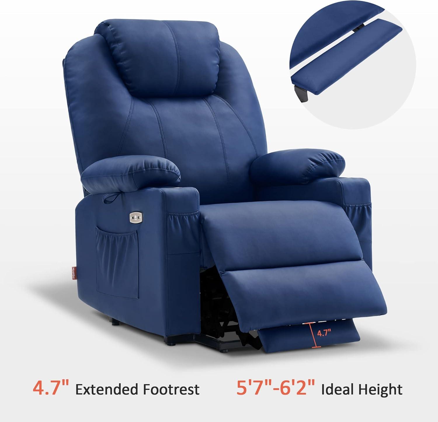 22.8" Wide Dual Motor Power Recliner Lift Chair with Massage and Heat, Infinite Position, Faux Leather