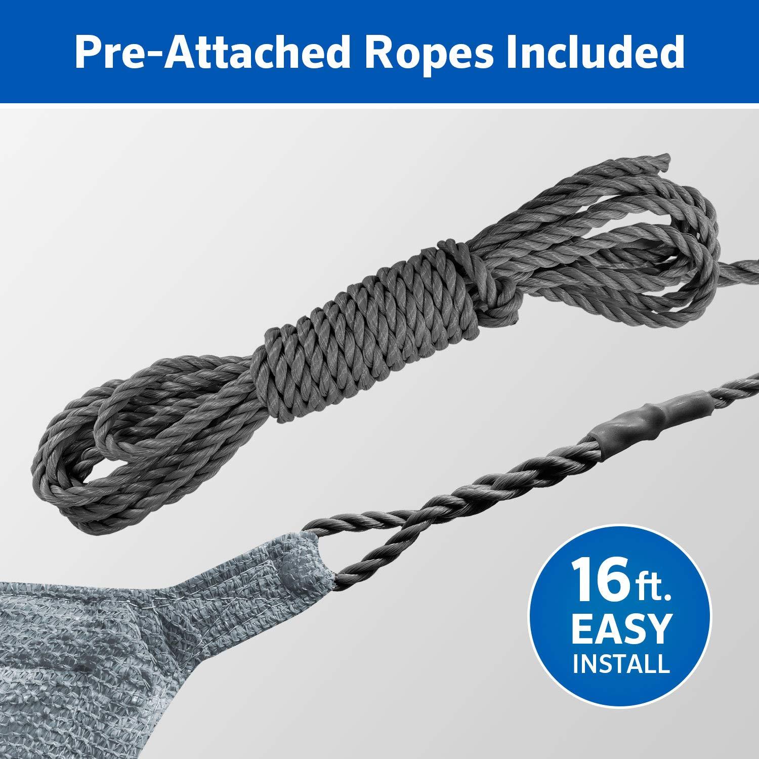 Coolaroo Ready to Hang Outdoor Sun Shade Sail Triangle 90% UV Block Protection for Backyard, Garden, Patio, Playground, 11'10" x 8' Rectangle, Steel