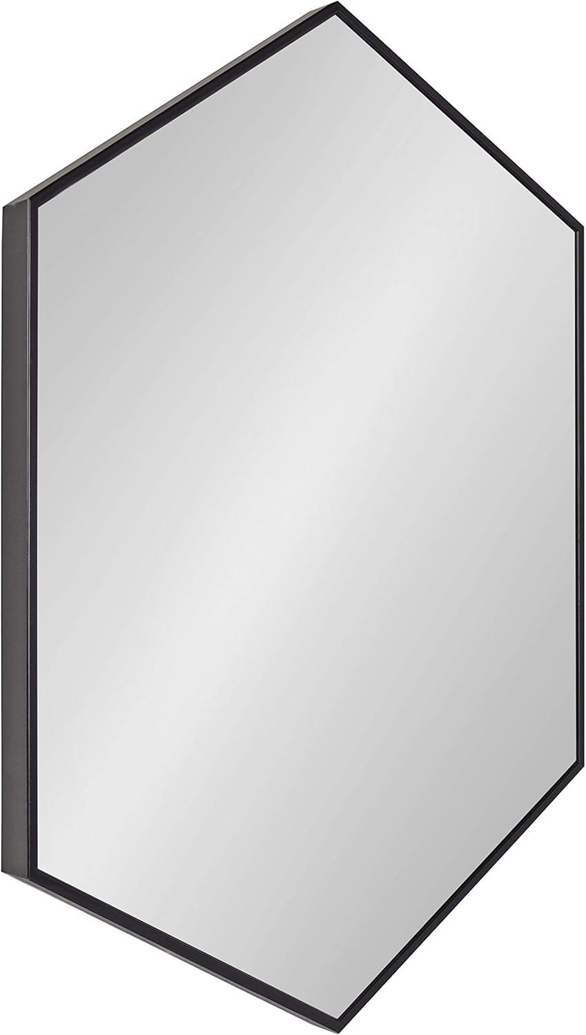 Kate & Laurel All Things Decor 22" x 31" Rhodes Hexagon Wall Mirror Black: Modern Style, No Assembly, Wall Mounted