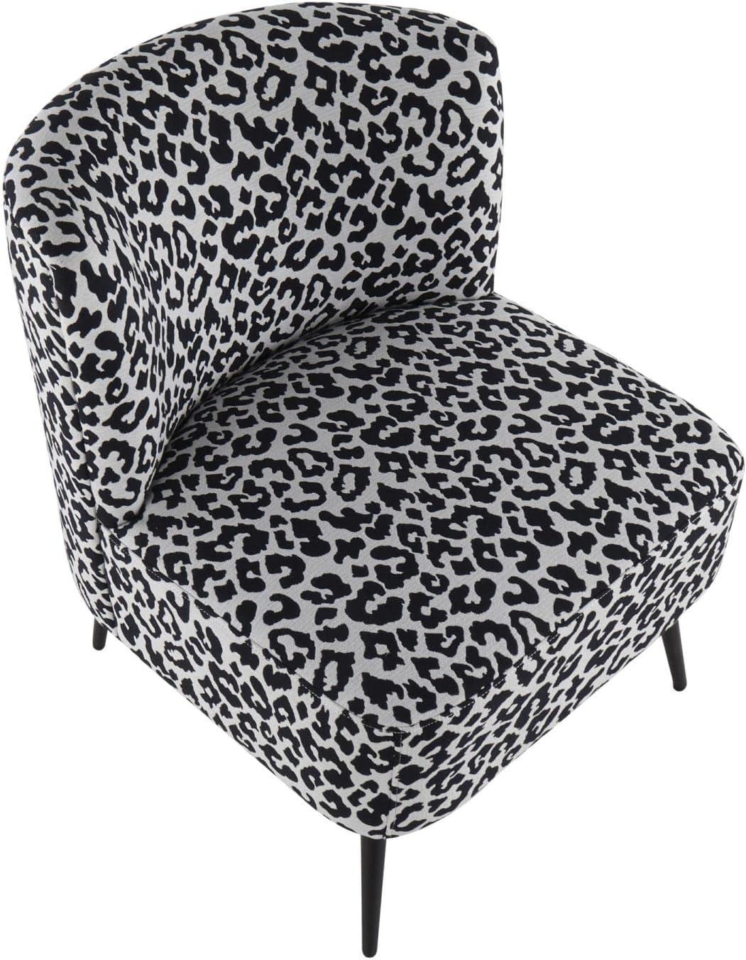 Fran Contemporary Leopard Fabric Slipper Chair - LumiSource