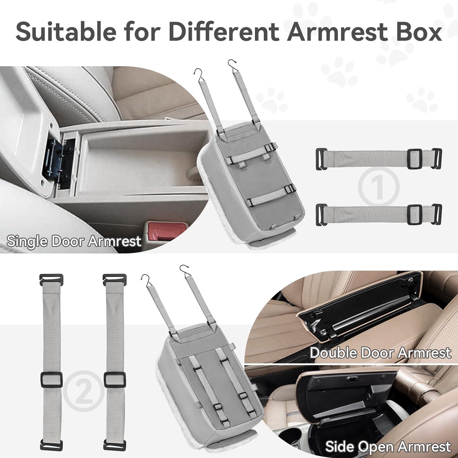 PETSFIT Small Dog Car Seat, Portable Dog Seat for Car with Safe Protective Hooks, Luxury Dog Console Car Seat,Up to 12 lbs,Grey