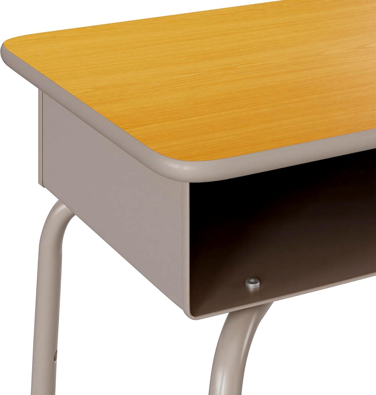 Flash Furniture Goddard Height-Adjustable Open Front Student Desk with Metal Book Box