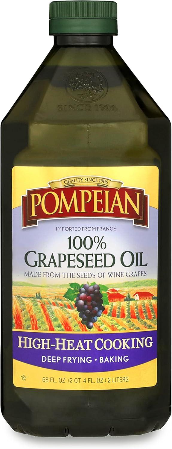 Pompeian 100% Grapeseed Oil for High-Heat Cooking - 68 fl oz