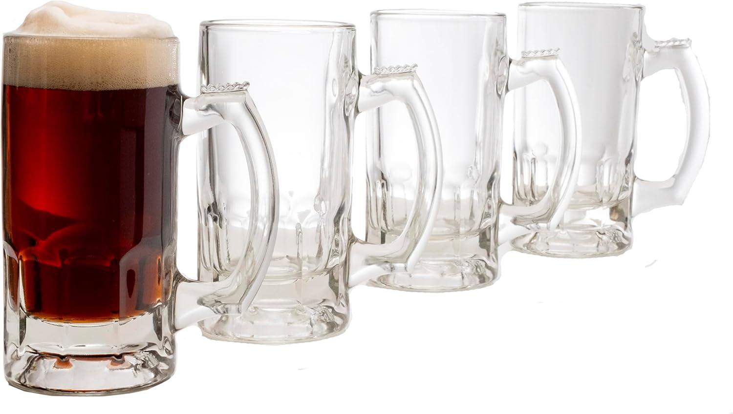 Libbey Classic Glass Beer Mug, 12.68-ounce, Set of 4