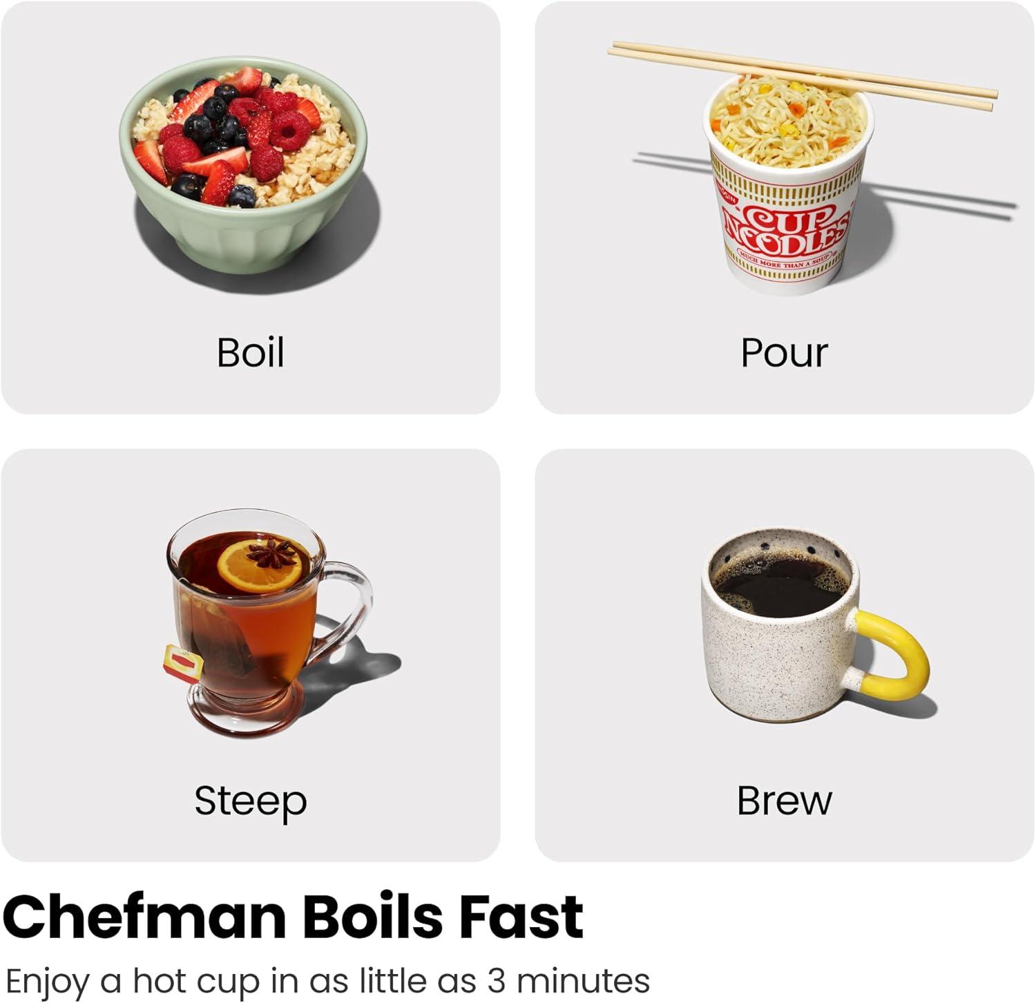 Chefman 1.8L Electric Glass Kettle w/ Temperature Control, Removable Tea Infuser - Stainless Steel, New