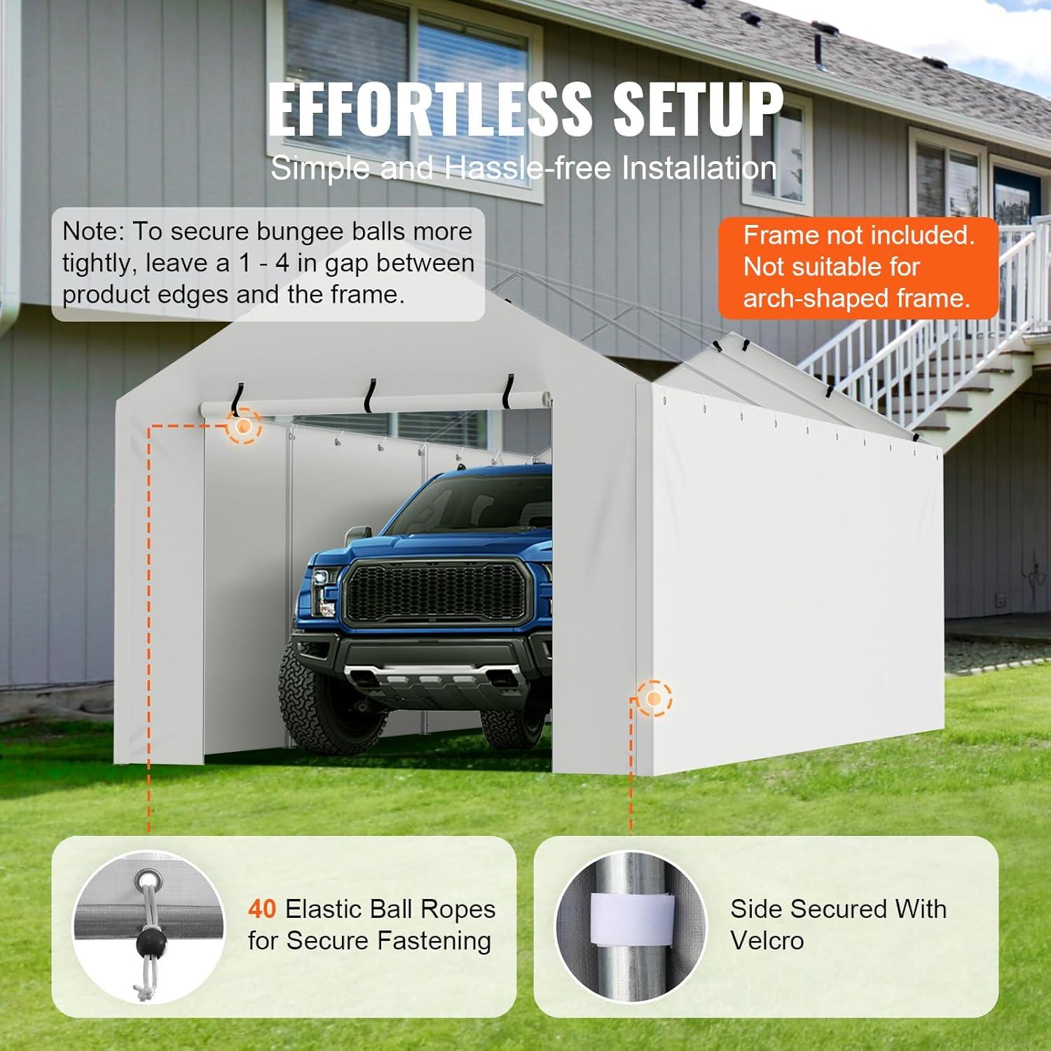 VEVOR 10 Ft. W x 20 Ft. D Garage