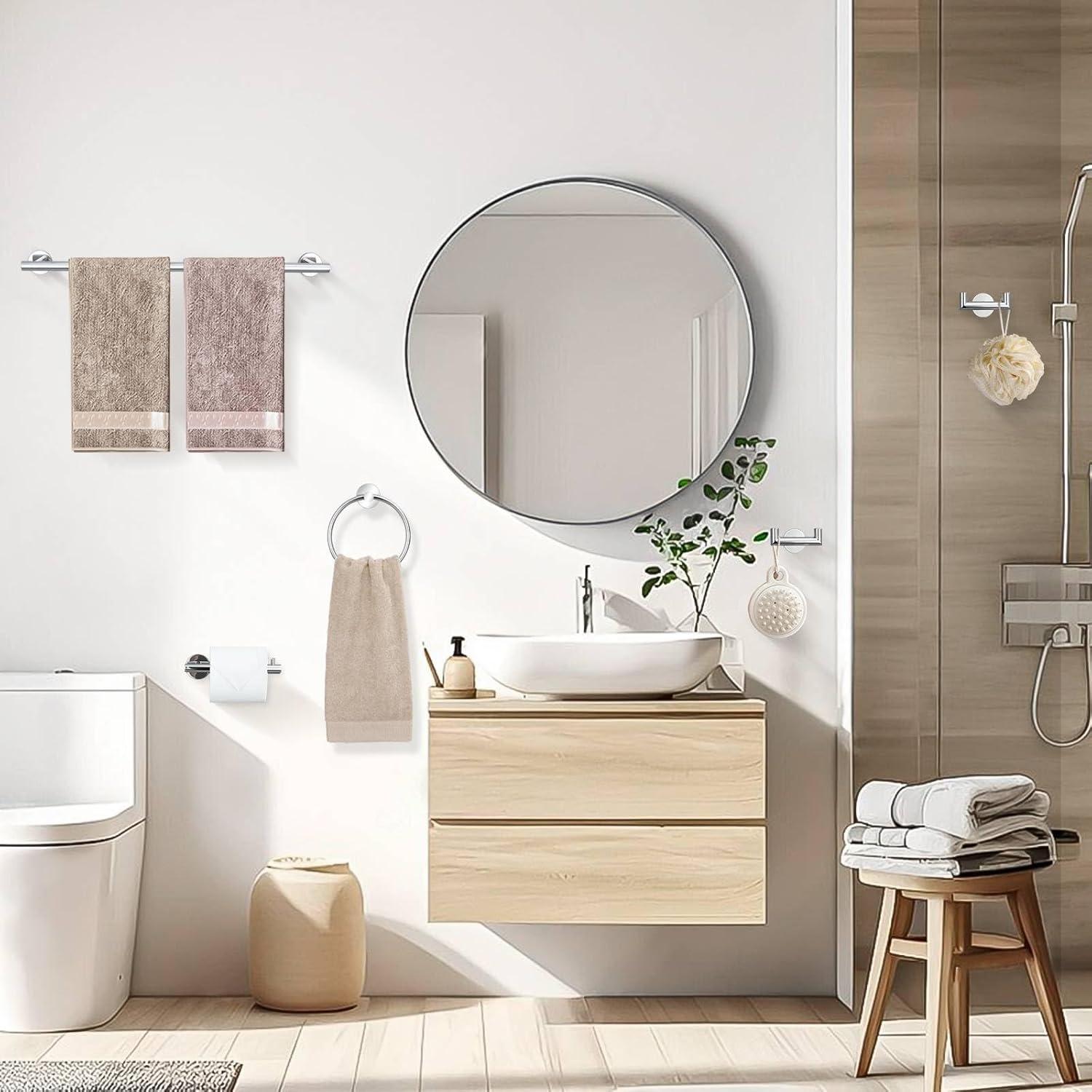 Polished Chrome Stainless Steel 10-Piece Bathroom Hardware Set