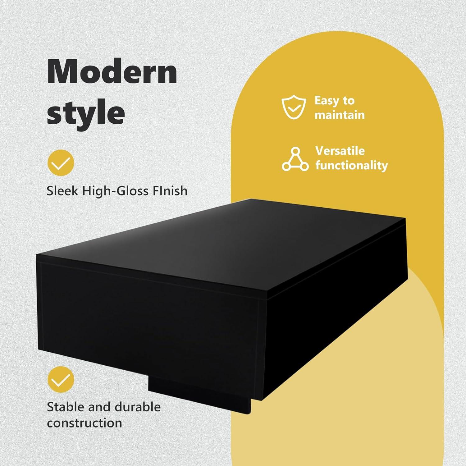 vidaXL Coffee Table High Gloss Black