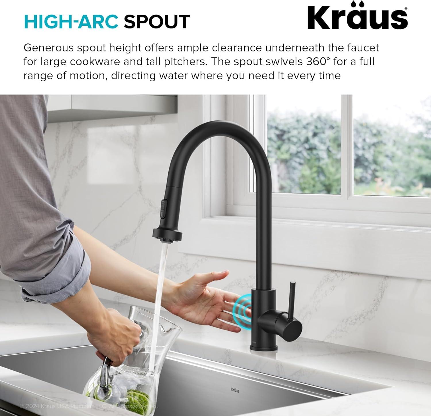 KRAUS Bolden Motion Sensor Single Handle Pull Down Touchless Kitchen Faucet