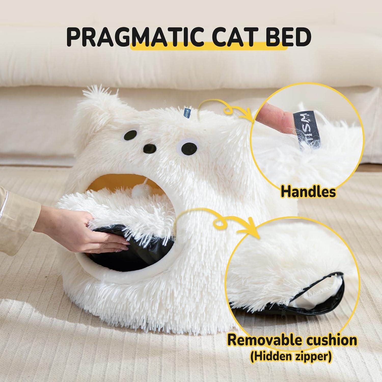 Cat Bed for Indoor Cats Washable Cute Warm Cat Cave