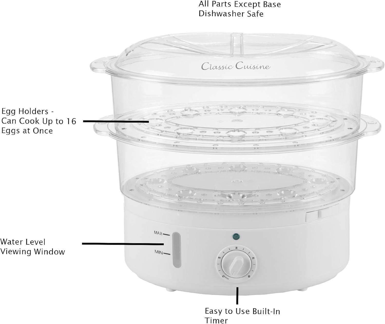 Vegetable Steamer Rice Cooker (White) by Classic Cuisine