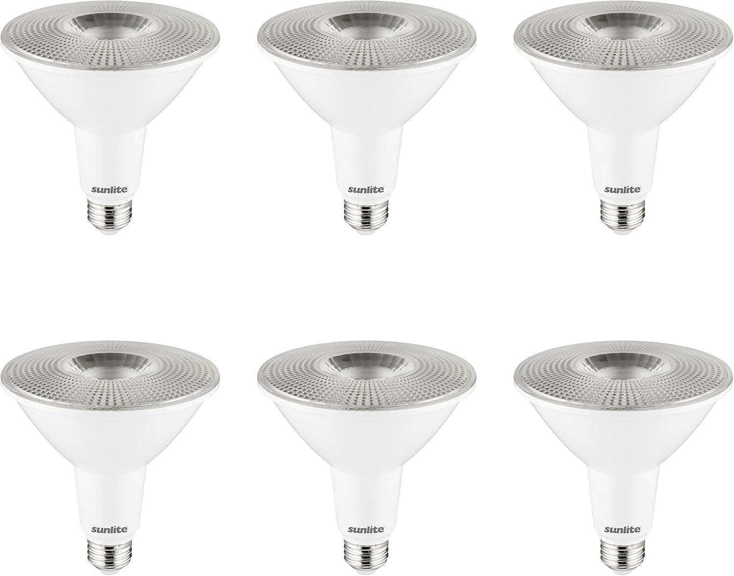 White Dimmable LED PAR38 Flood Light Bulbs, 6-Pack