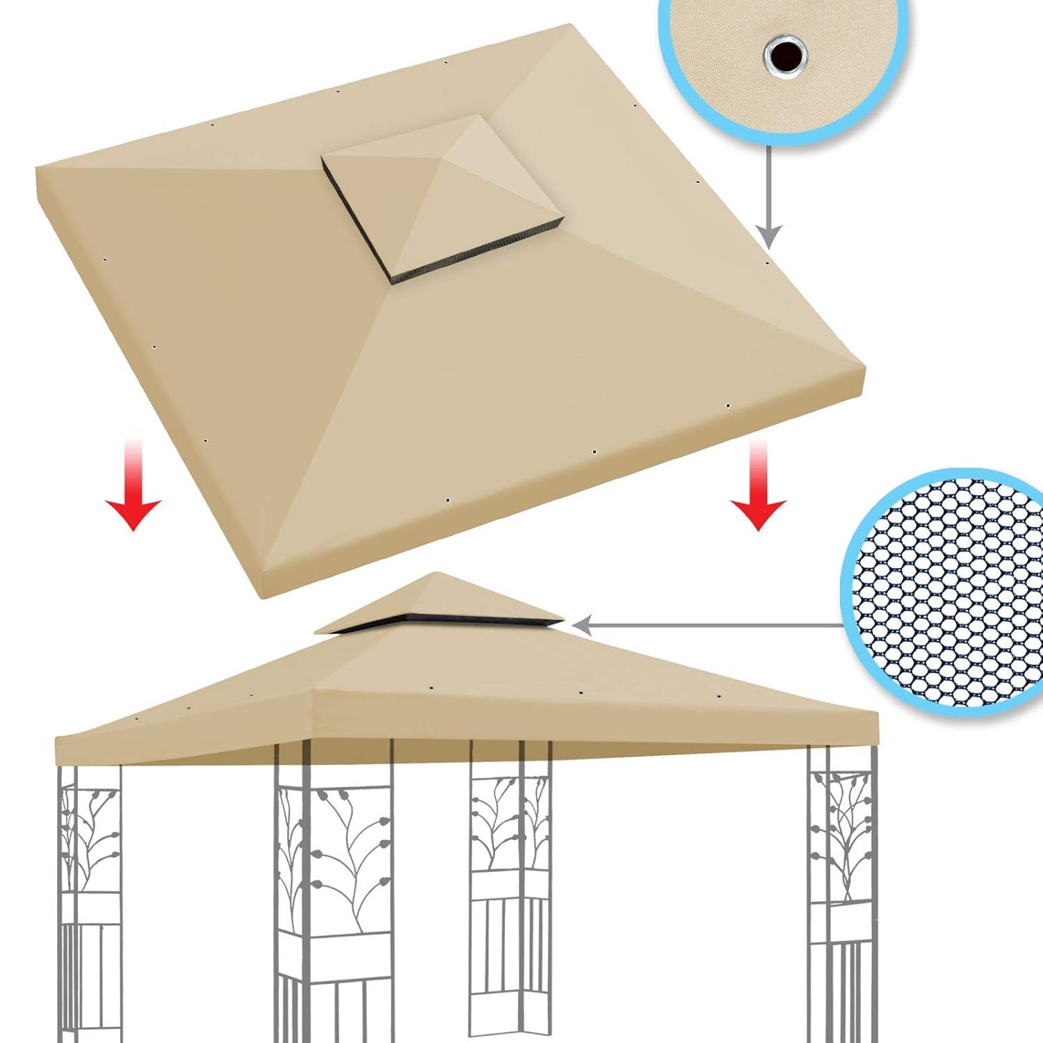 Sunny Replacement Canopy Top Cover for 10'X10' Gazebo Polyester Double Tiers for Outdoor Garden Patio Pavilion Sunshade