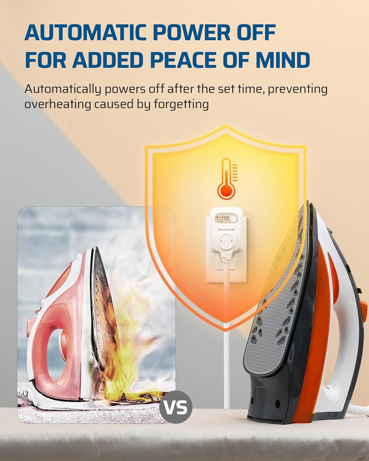 Indoor Countdown Timer Outlet, Timers for Electrical Outlets, Auto Shut Off Safety Outlet, 1-3-Prong Grounded Outlet