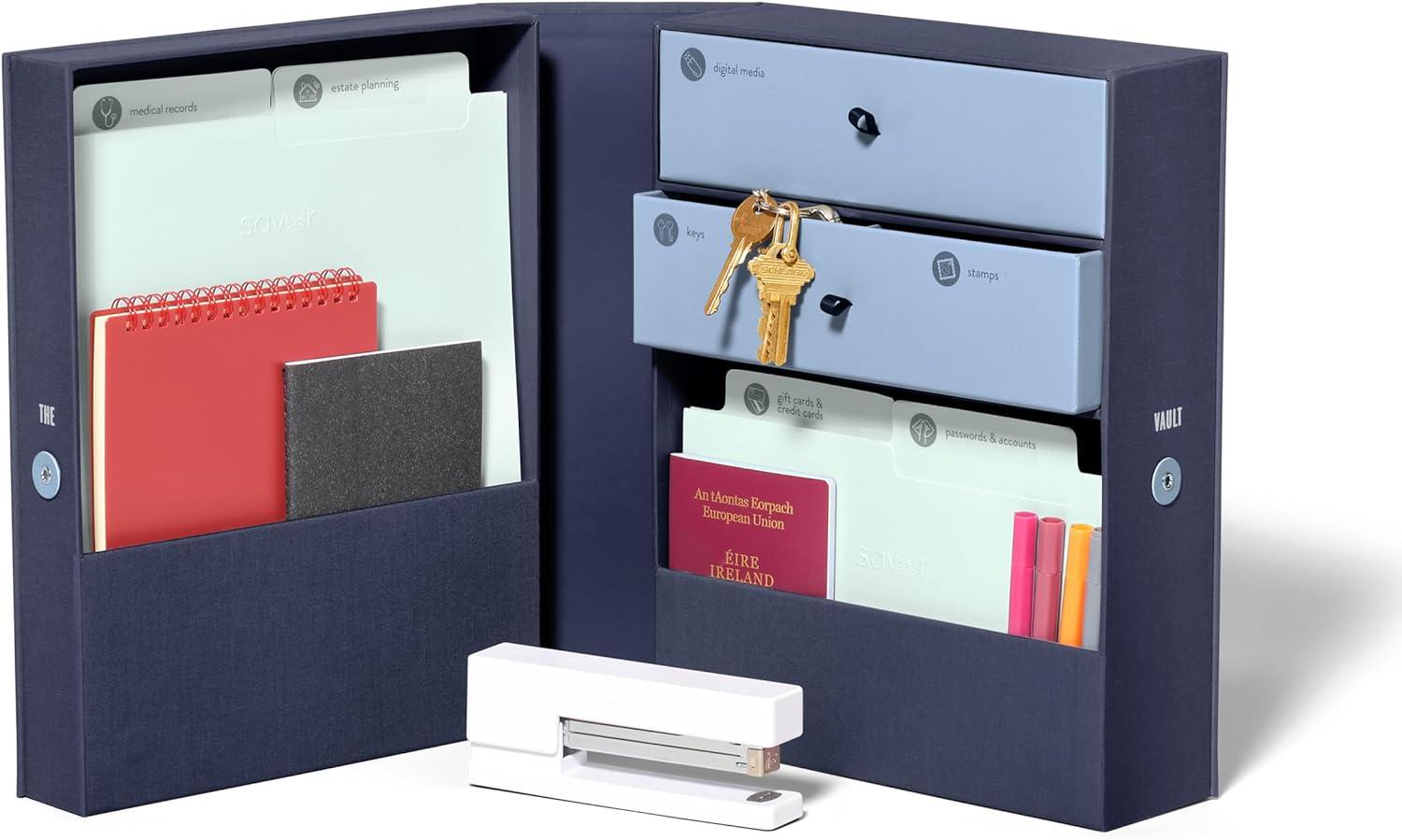 The Vault All-in-One Blue Desk Organizer