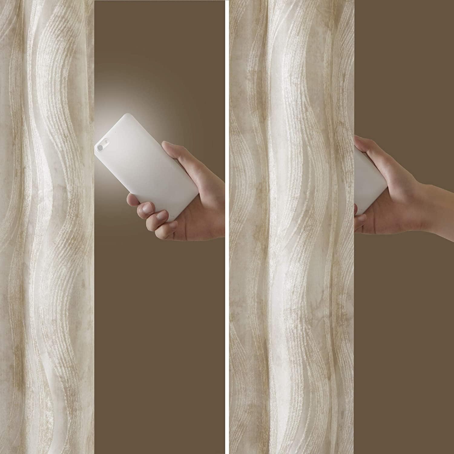 Madison Park Victorio Printed Jacquard Grommet Top Total Blackout Curtain Panel