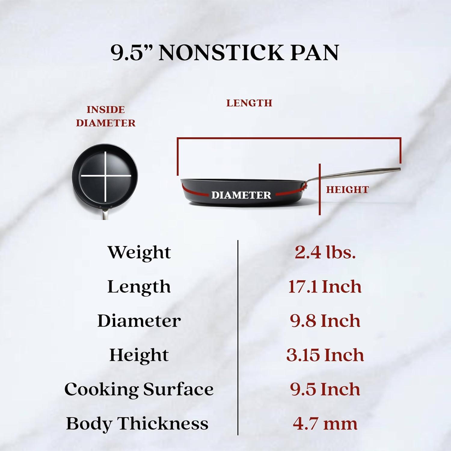 Alva Maestro Ceramic Nonstick Frying Pan Skillet Non Toxic Omelette Pan Kitchen Cookware PFAS, PFOA & PFTE Free, for Cooking Pan Set, Induction Safe, Add to Your Pots and Pans Set Cookware