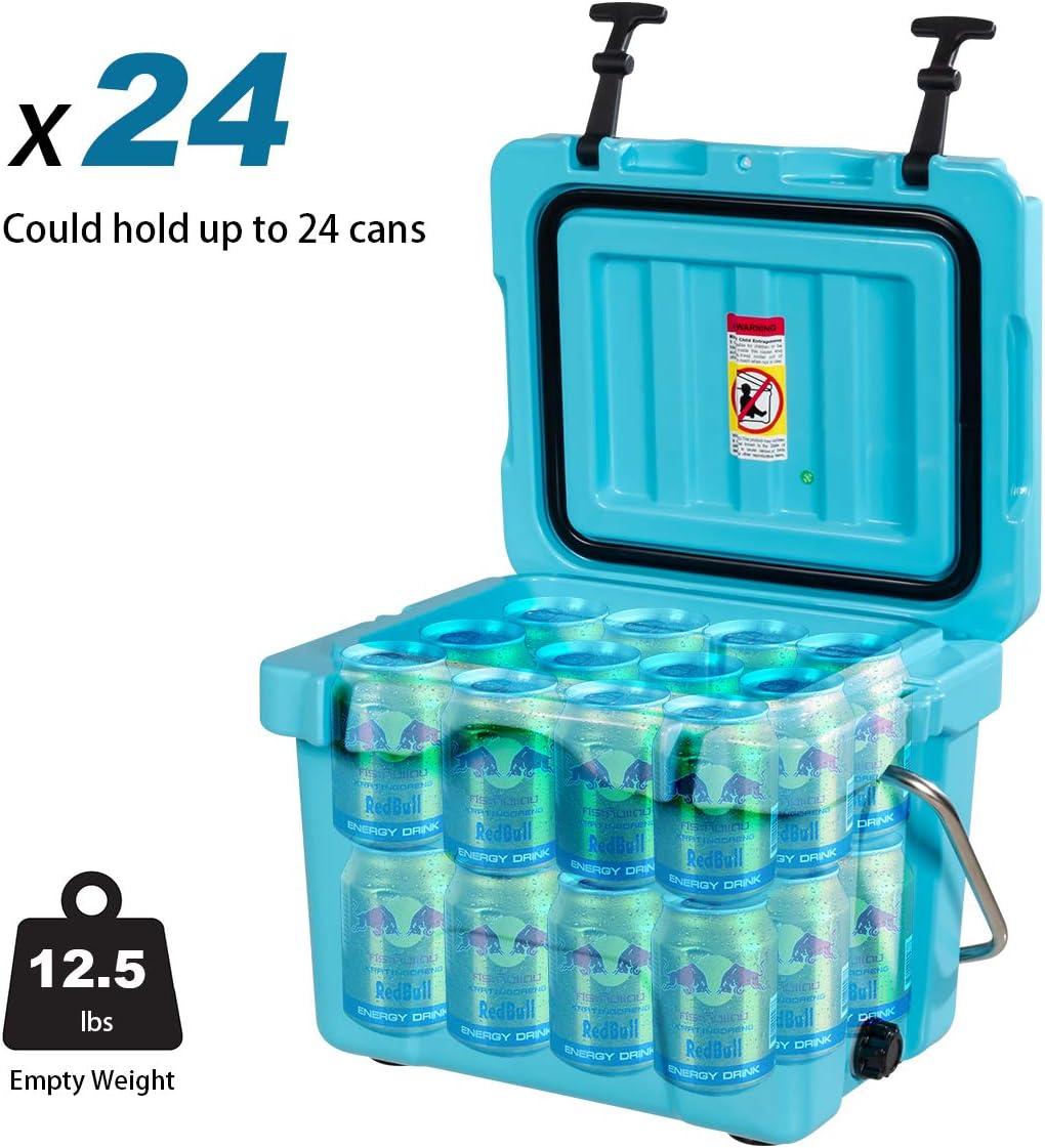 Costway 16 Quart Cooler Portable Ice Chest Leak-proof 24 Cans Ice Boxfor Camping